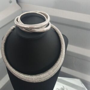 Elegant Silver Necklaceplus Display Set